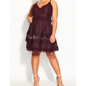 City Chic | Dresses | Nouveau Lace Dress Plum | Poshmark
